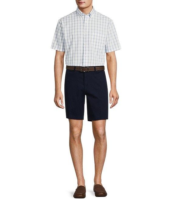 Gold Label Roundtree & Yorke Non-Iron Short Sleeve Windowpane Poplin Sport Shirt Product Image