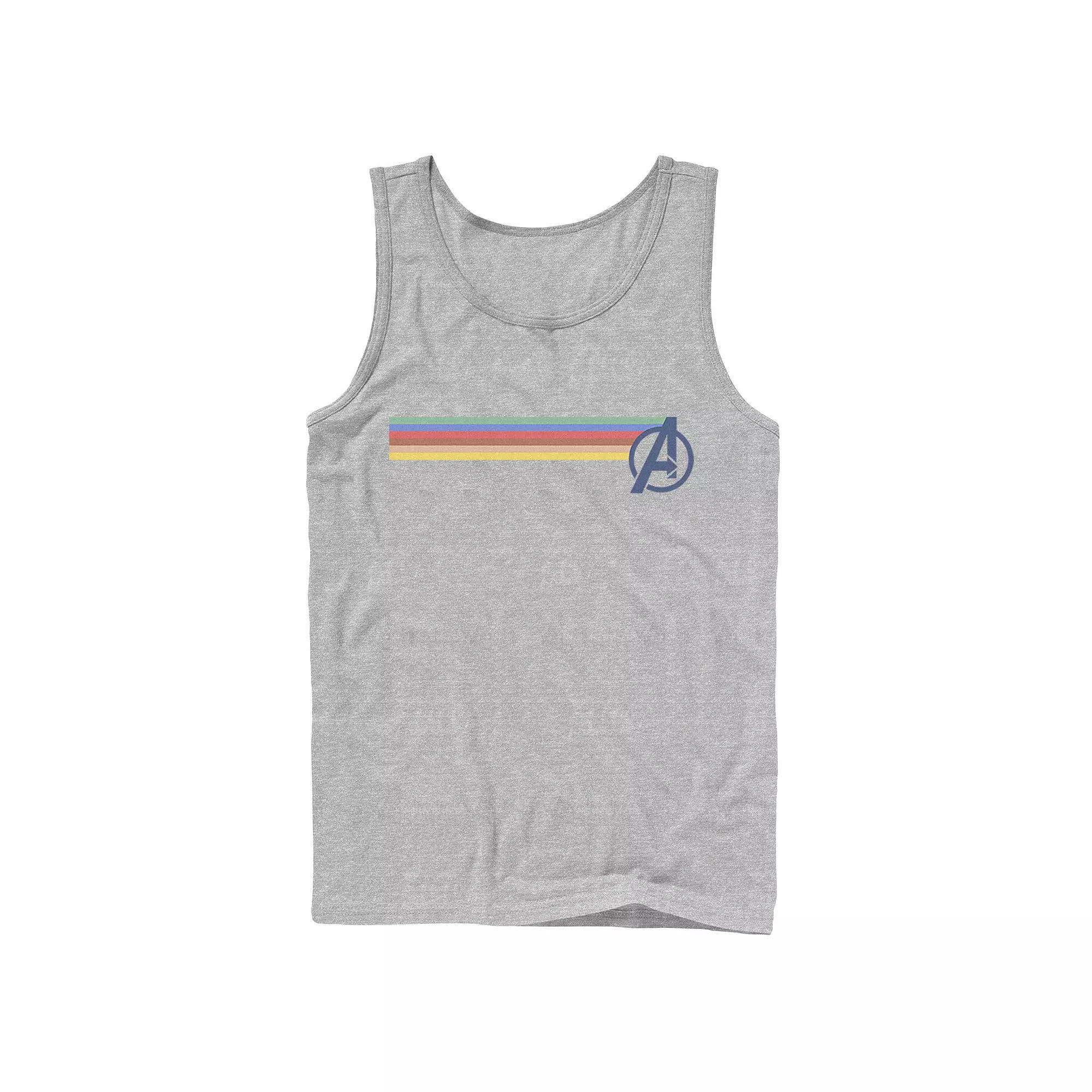 Men's Marvel Avengers Rainbow Colors Classic Logo Tank Top,  Product Image