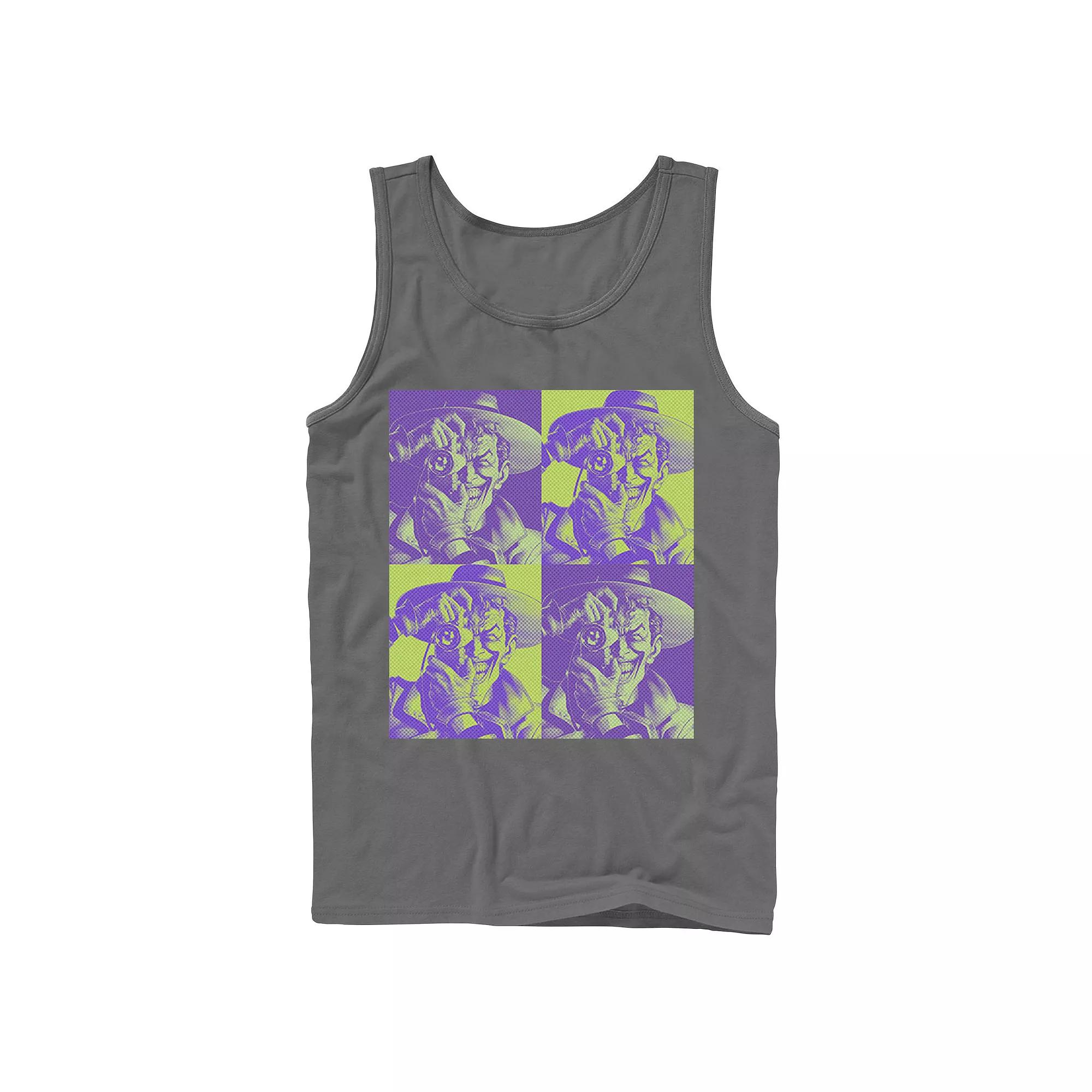 Men's DC Batman The Joker Halftone Popart Tank Top,  Product Image