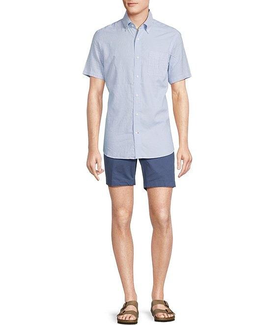 Cremieux Blue Label Patchwork Lightweight Oxford Short Sleeve Woven Shirt Product Image
