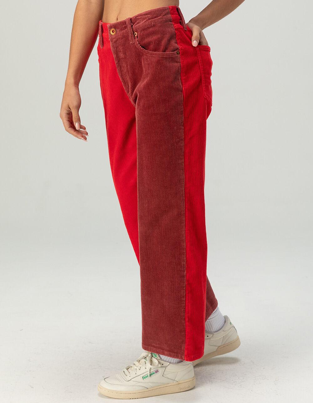 BRIXTON Margo Womens Cropped 5 Pocket Corduroy Pants - RED COMBO Product Image