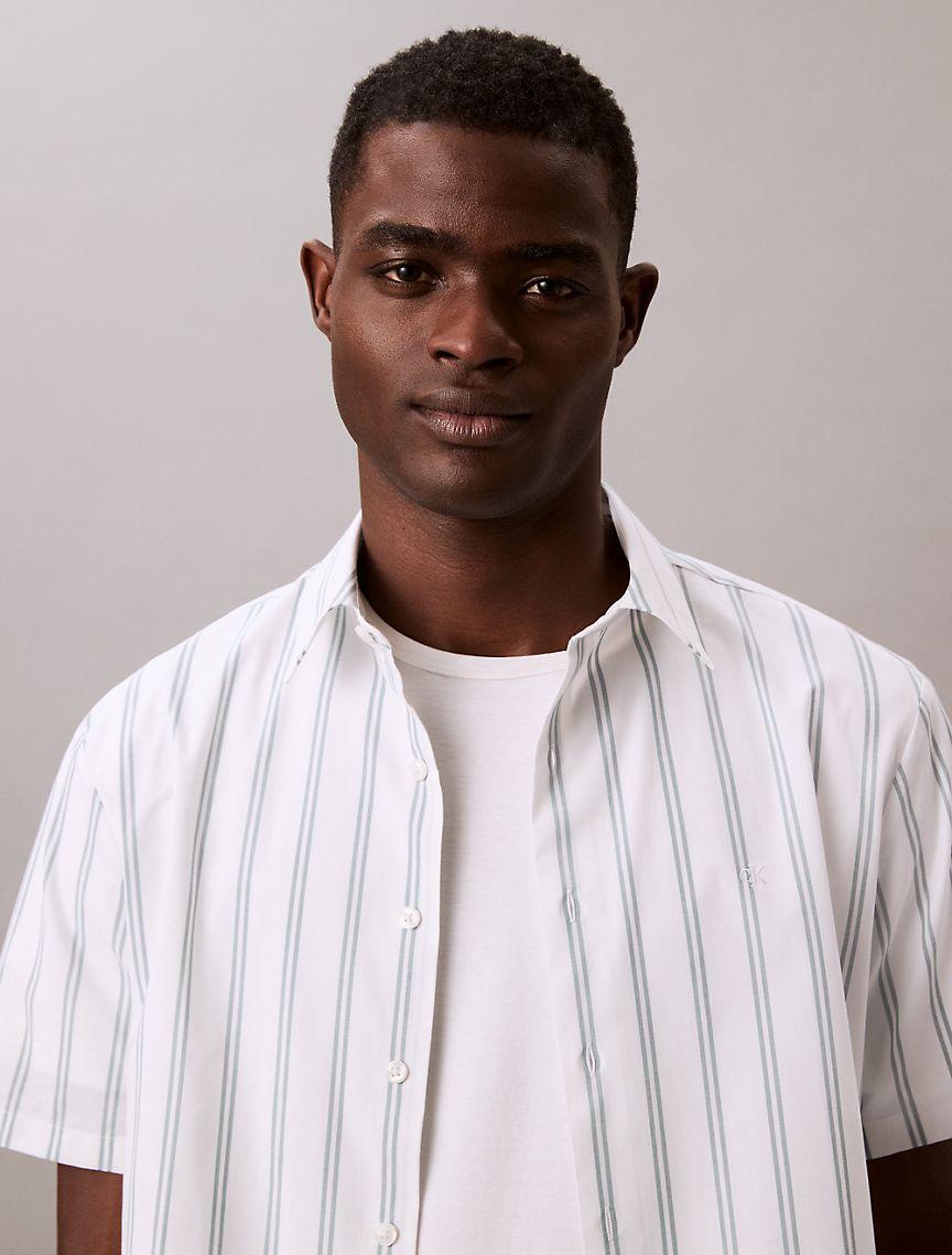 Poplin Stripe Classic Button-Down Shirt  Product Image