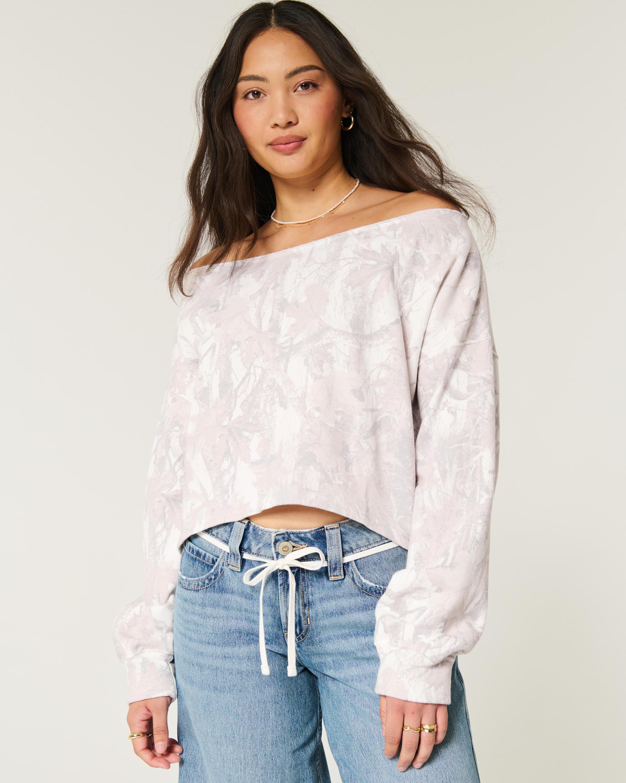 Easy Double Off-the-Shoulder Sweatshirt Product Image