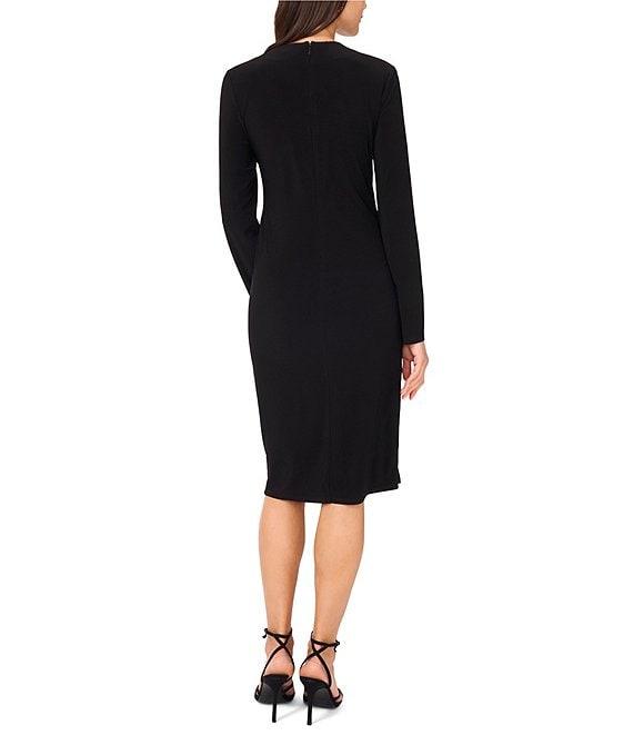 Vince Camuto Knit Mock Neck Long Sleeve Asymmetric Dress Product Image