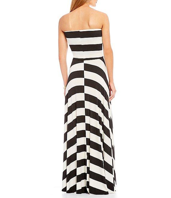 ELAN Striped Convertible Strapless Maxi Dress Product Image