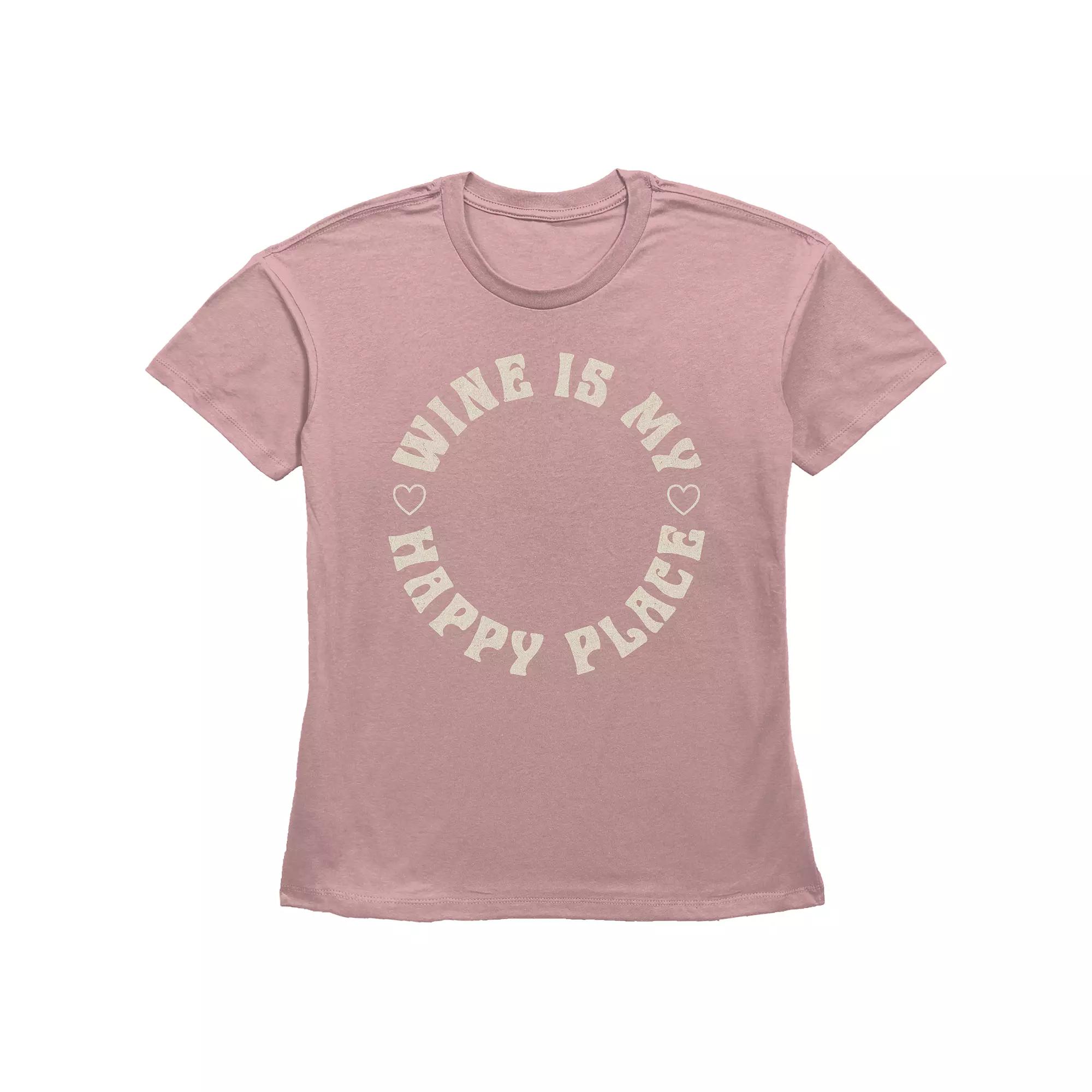 Women's Fifth Sun "Wine Is My Happy Place" Circle Badge Graphic Tee, Girl's,  Product Image