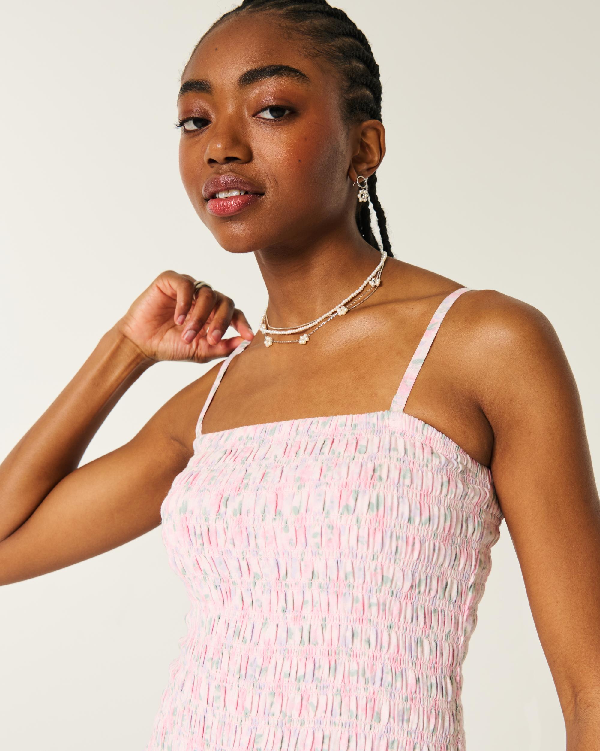 Strapless Smocked Bodice Mini Dress Product Image