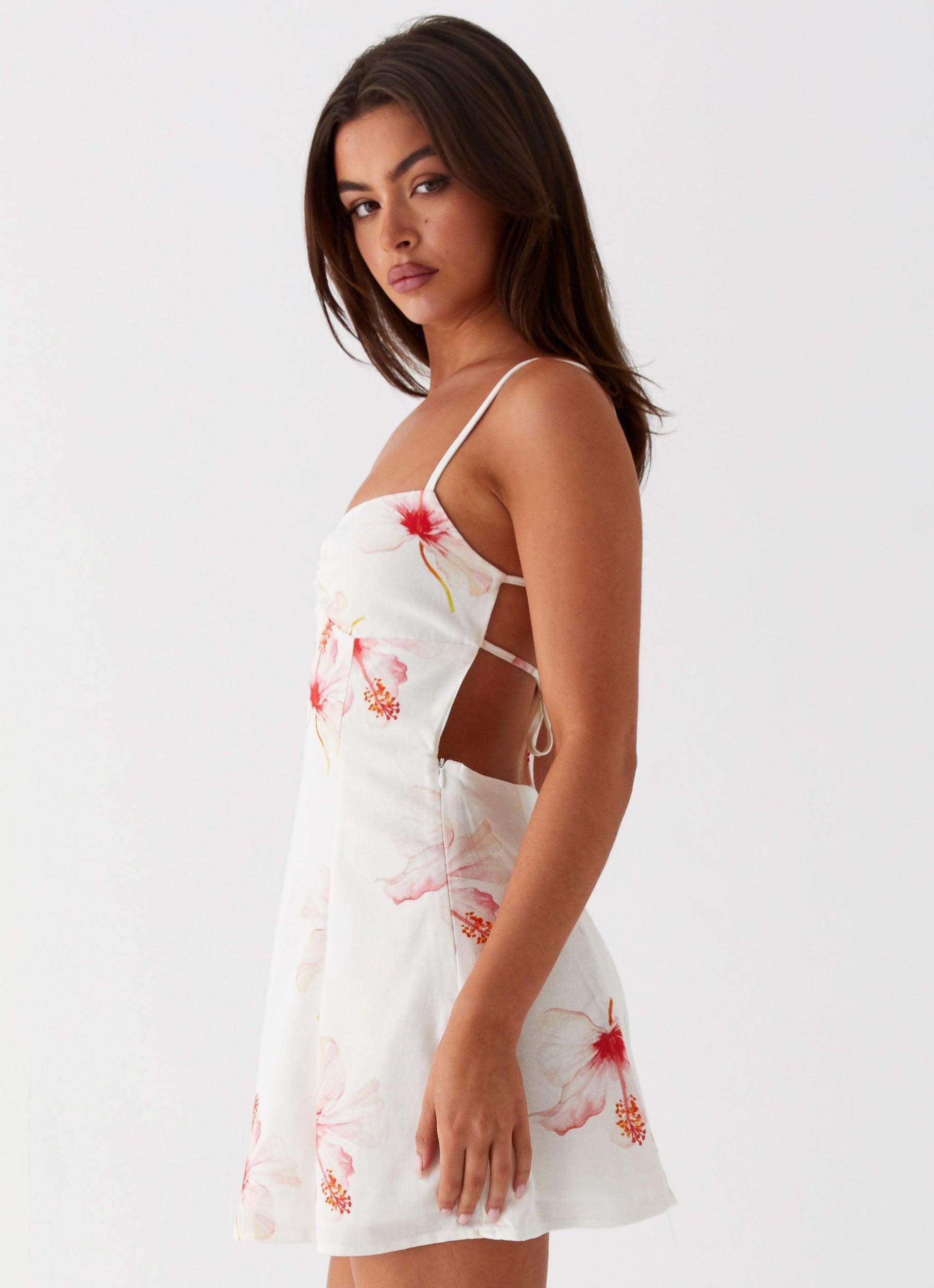 Isra Linen Mini Dress - Camellia Product Image