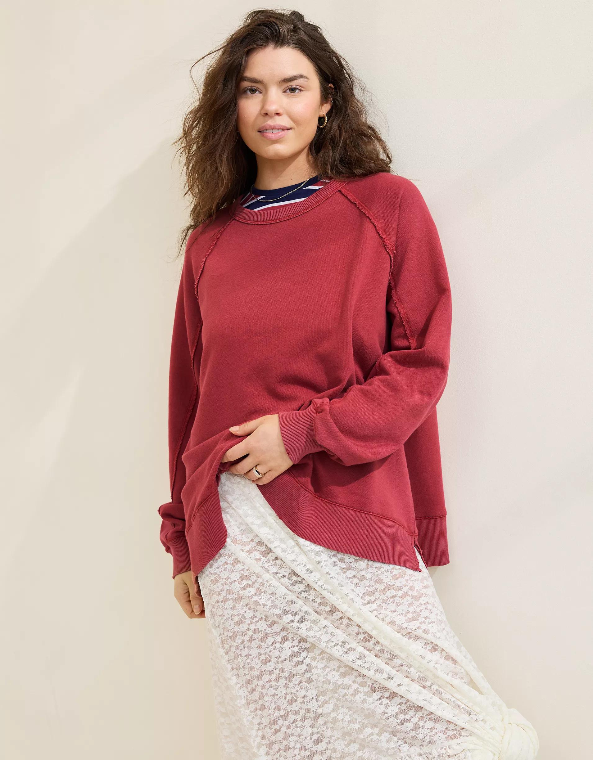 Aerie East West Crew Sweatshirt Product Image
