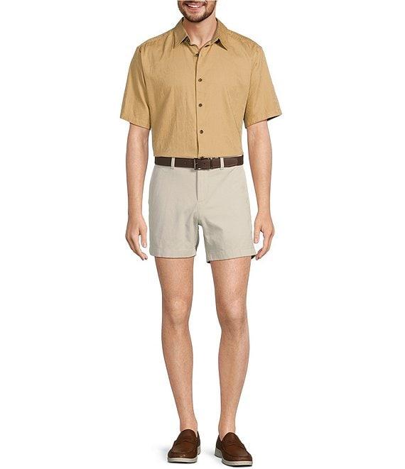 Roundtree & Yorke Short Sleeve Paisley Jacquard Sport Shirt Product Image