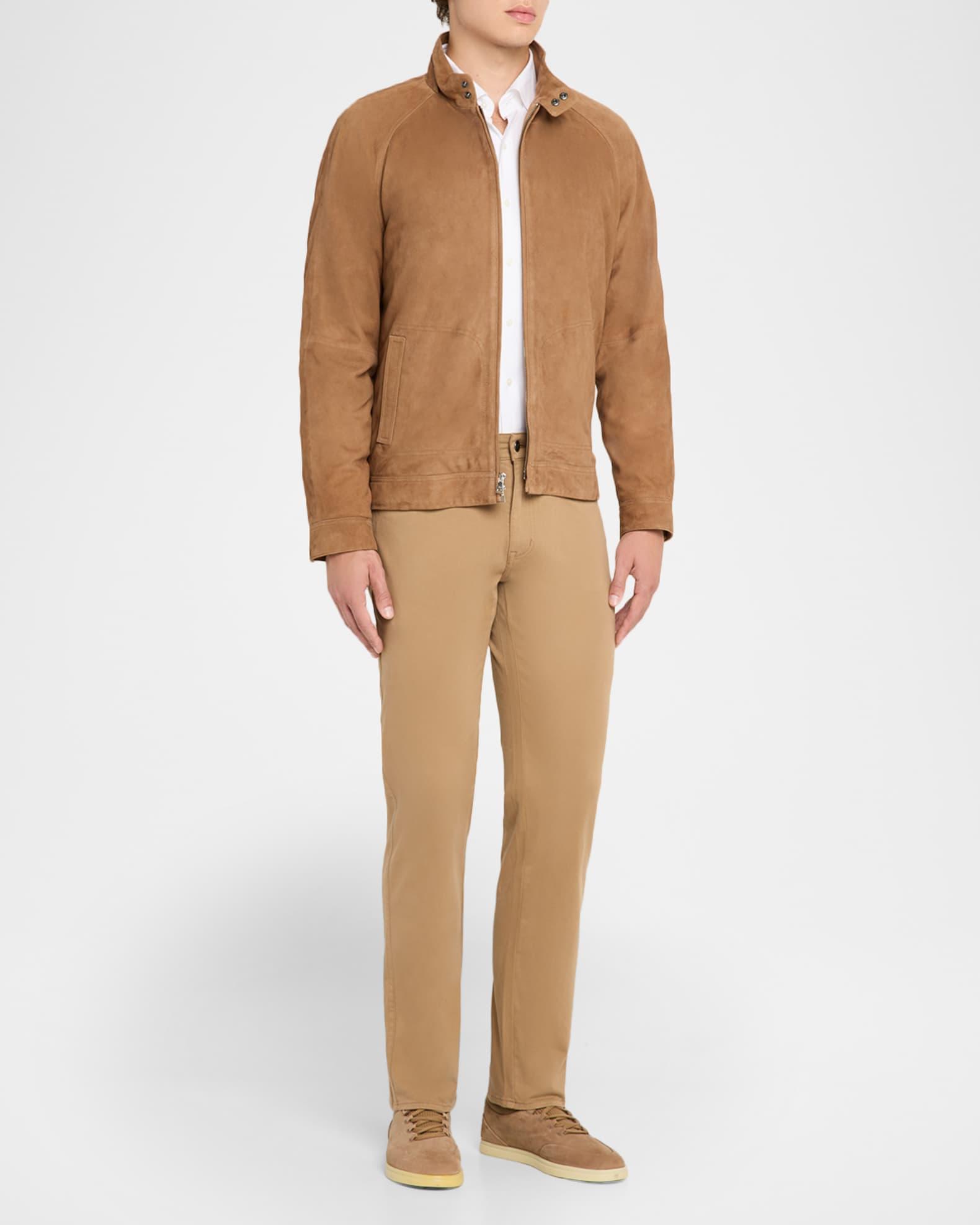 Men's Soho Stretch Suede Bomber Jacket Product Image