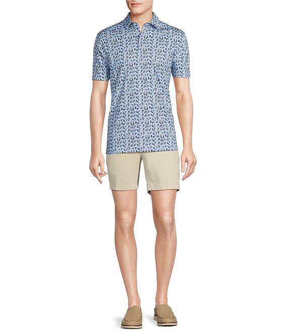 Cremieux Blue Label Paisley Print Interlock Short Sleeve Polo Shirt Product Image