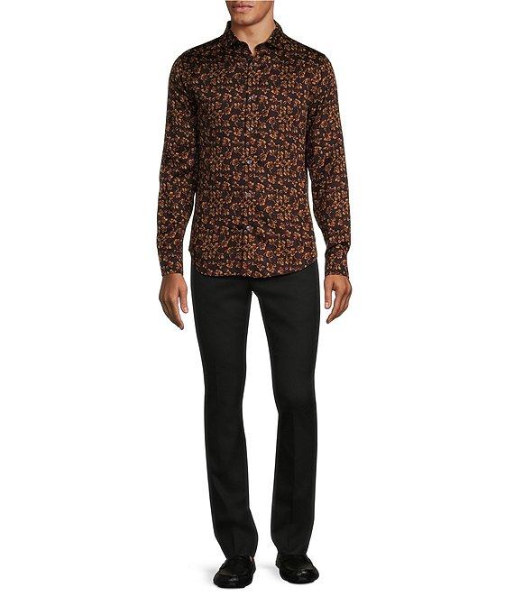 Murano Slim Fit Floral Sateen Long Sleeve Woven Shirt Product Image