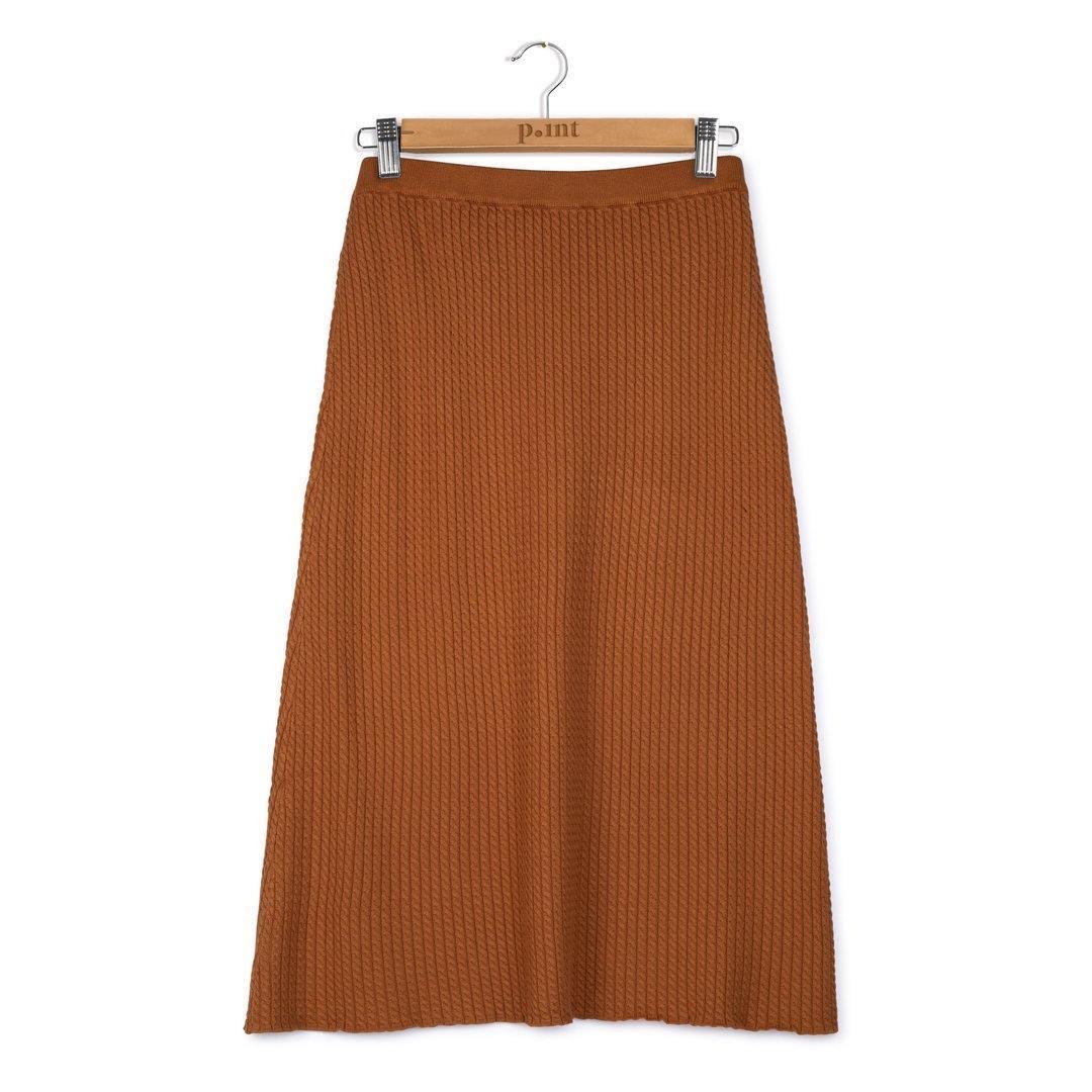 Point Cableknit A-line Midi Skirt Product Image