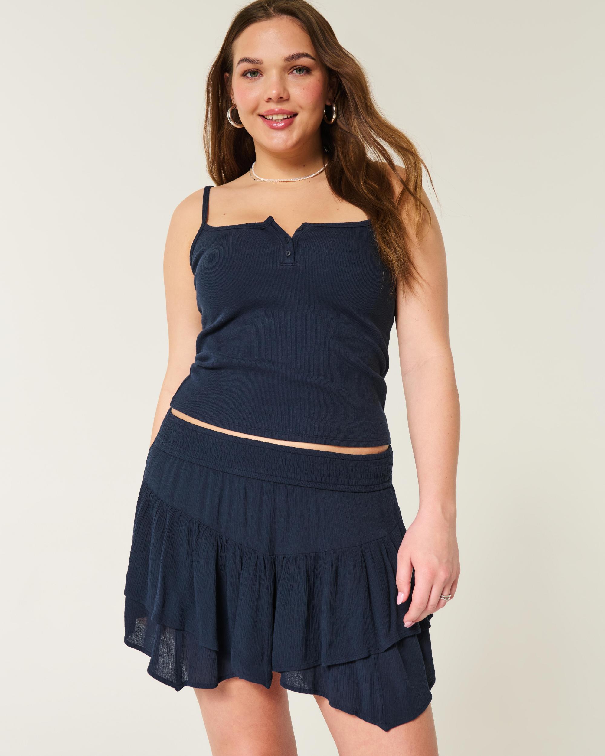 Asymmetrical Hem Tiered Mini Skort Product Image