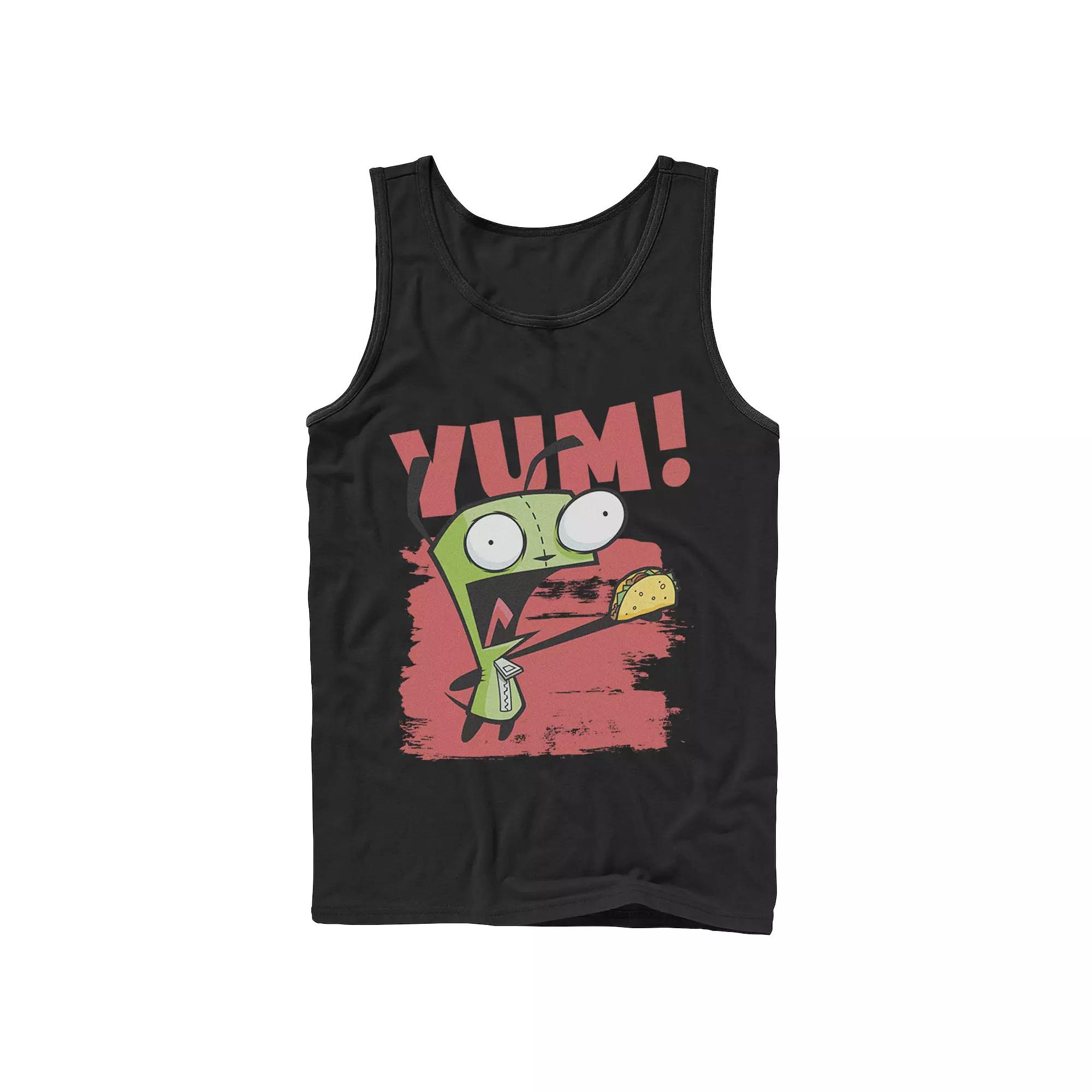 Men's Nickelodeon Invader Zim Gir Screaming Yum! Taco Portrait Graphic Graphic Tank Top,  Product Image
