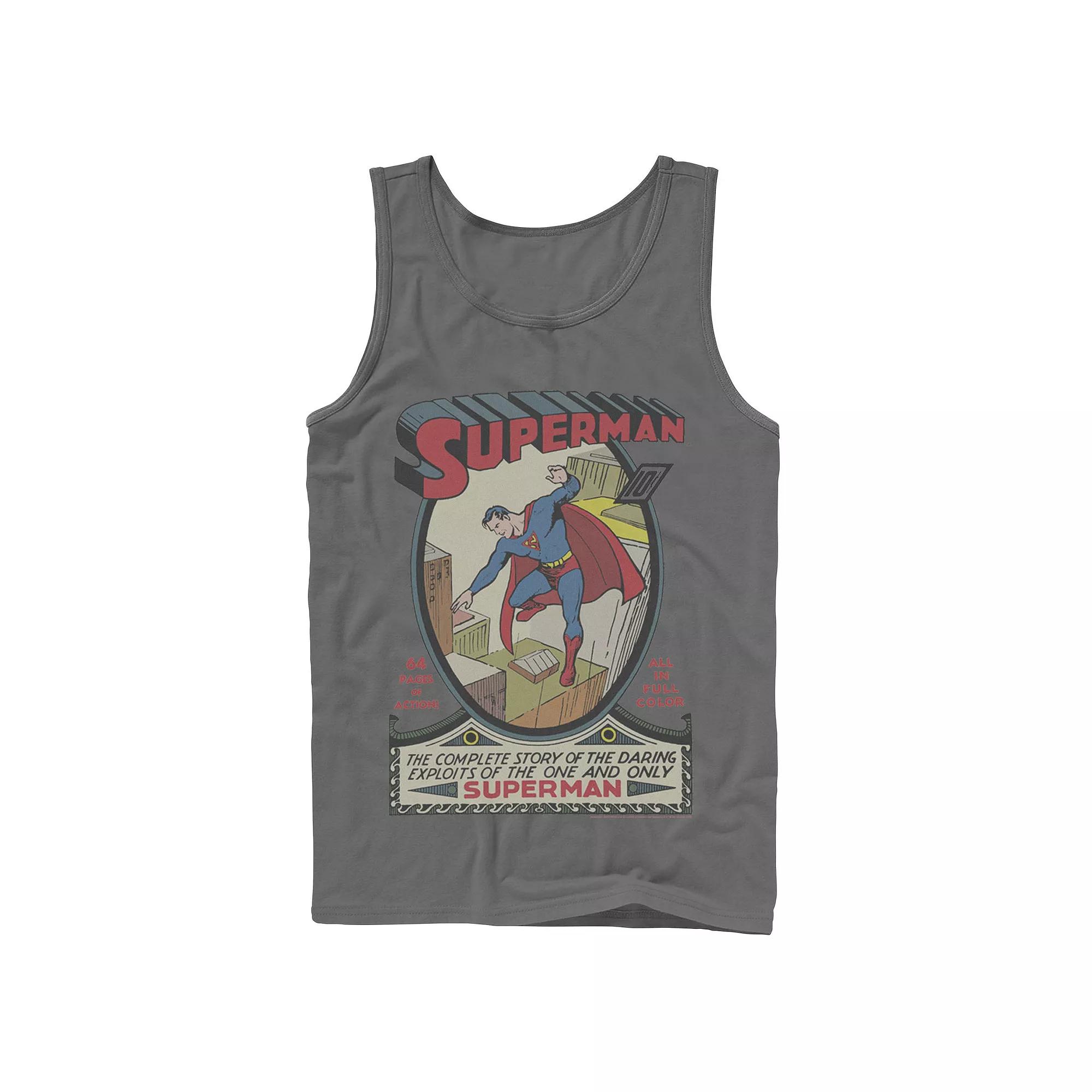 Men's DC Comics Superman 64 Pages Of Action Comic Cover Tank Top,  Product Image