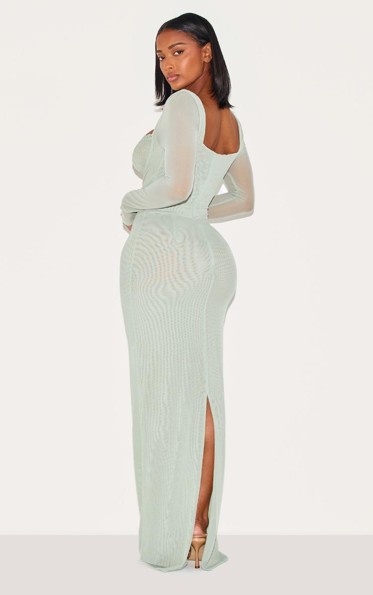 Shape Sage Mesh Lace Insert Corseted Maxi Dress Product Image