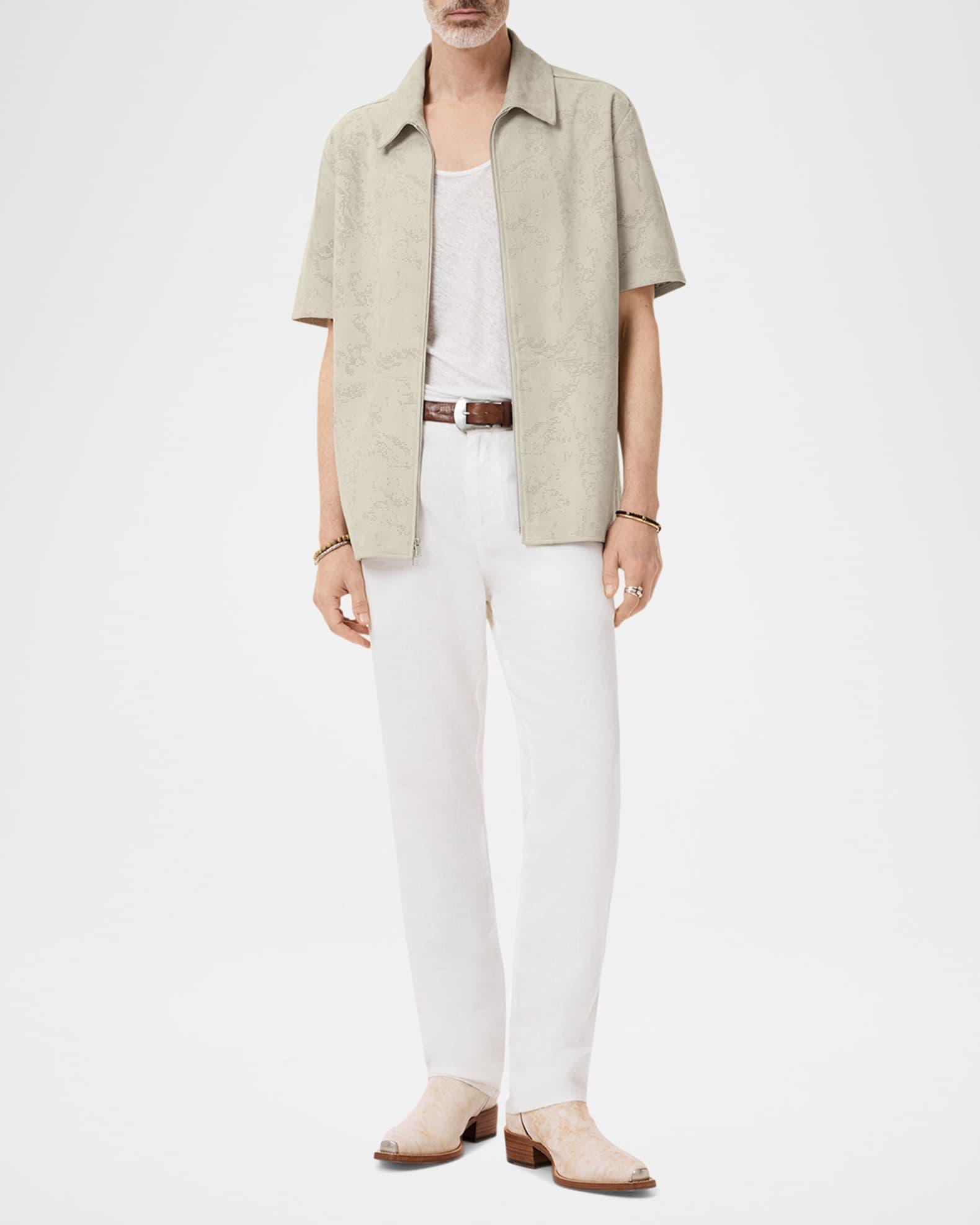 Men's Wade Perforated Suede Zip-Up Shirt Product Image