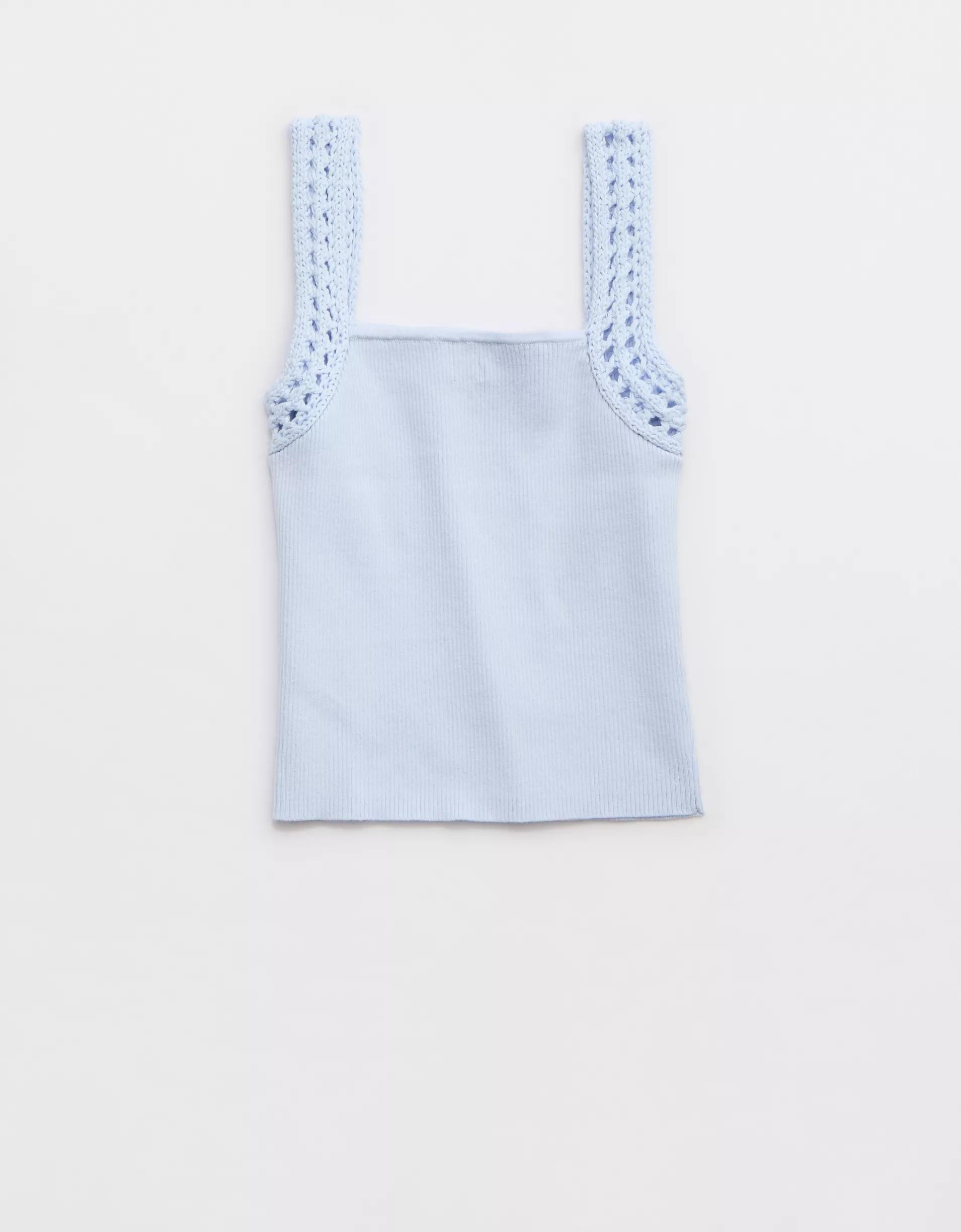Aerie Crochet Sweater Tank Top Product Image