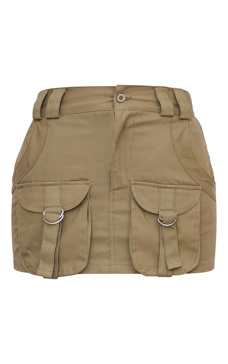 Khaki Cargo Pocket Detail Micro Mini Skirt Product Image