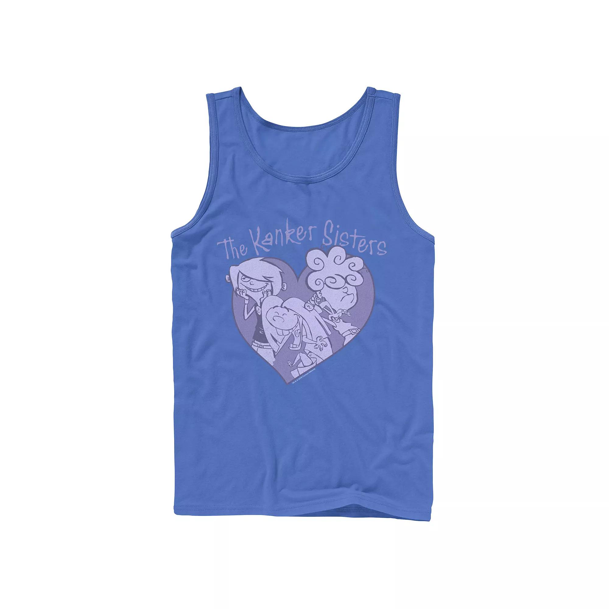 Men's Ed, Edd & Eddy The Kanker Sisters Purple Hue Heart Portrait Tank Top,  Product Image