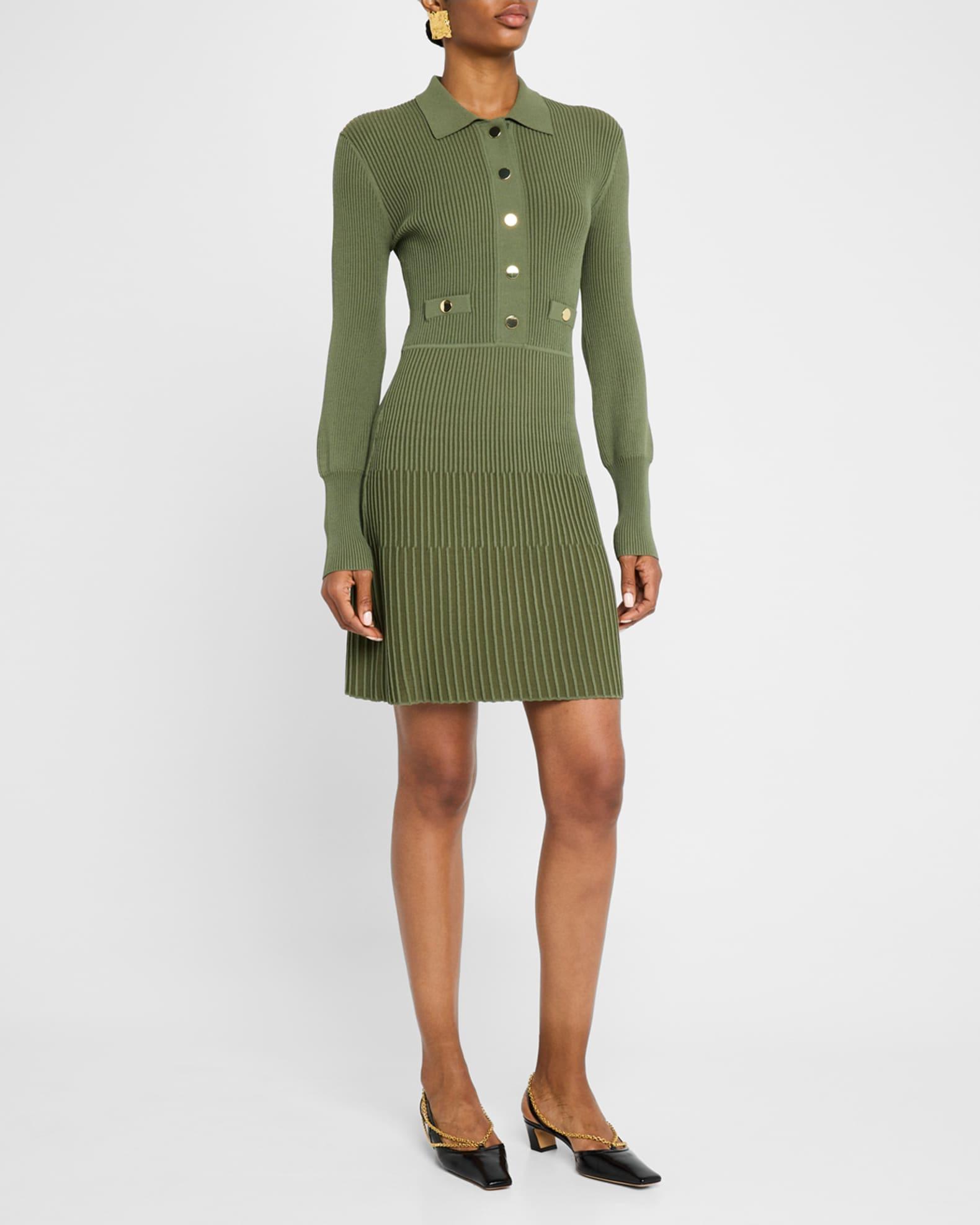 Lauper Long-Sleeve Ribbed Mini Dress Product Image
