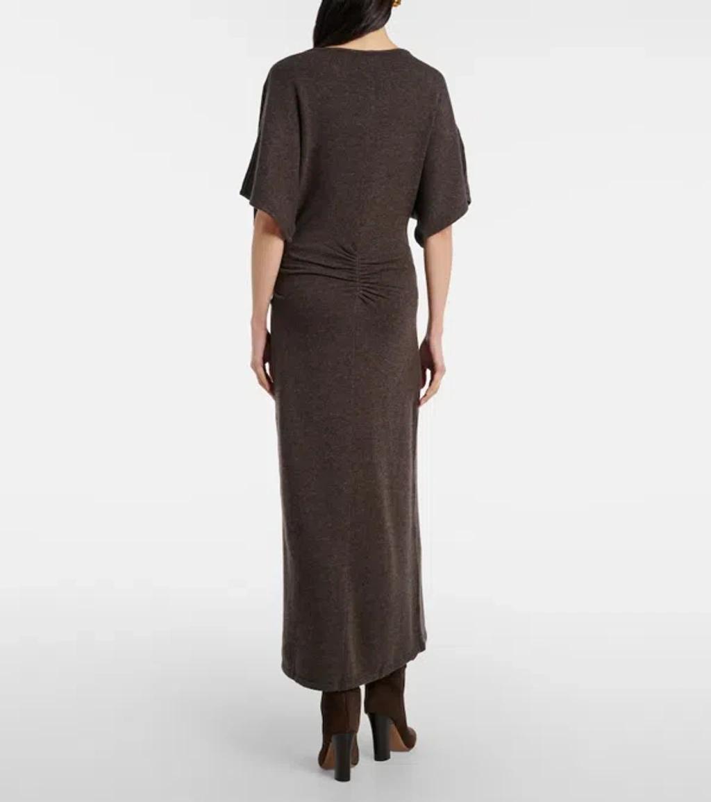 STAUD Amelie Wool-blend Midi Sweater Dress In Brown Product Image