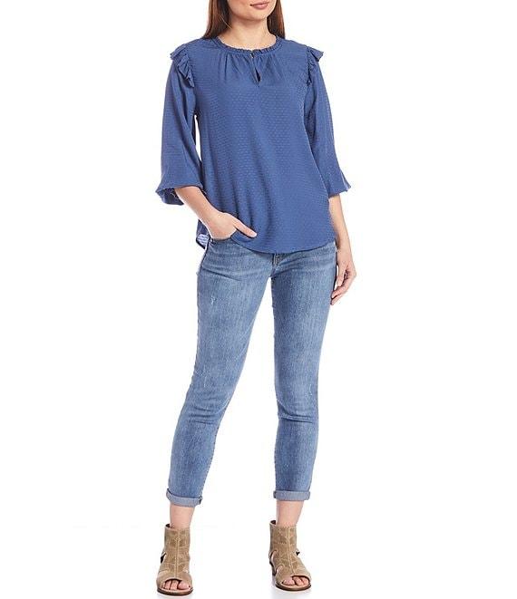 Democracy #double;Ab#double;solution® Crop Roll Cuff Skimmer Skinny Leg Stretch Denim Jeans Product Image