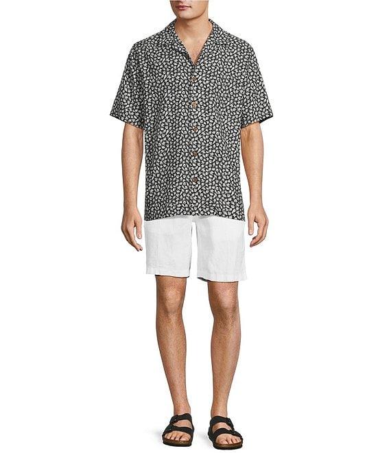 Caribbean Mini Shell Print Short Sleeve Woven Camp Shirt Product Image