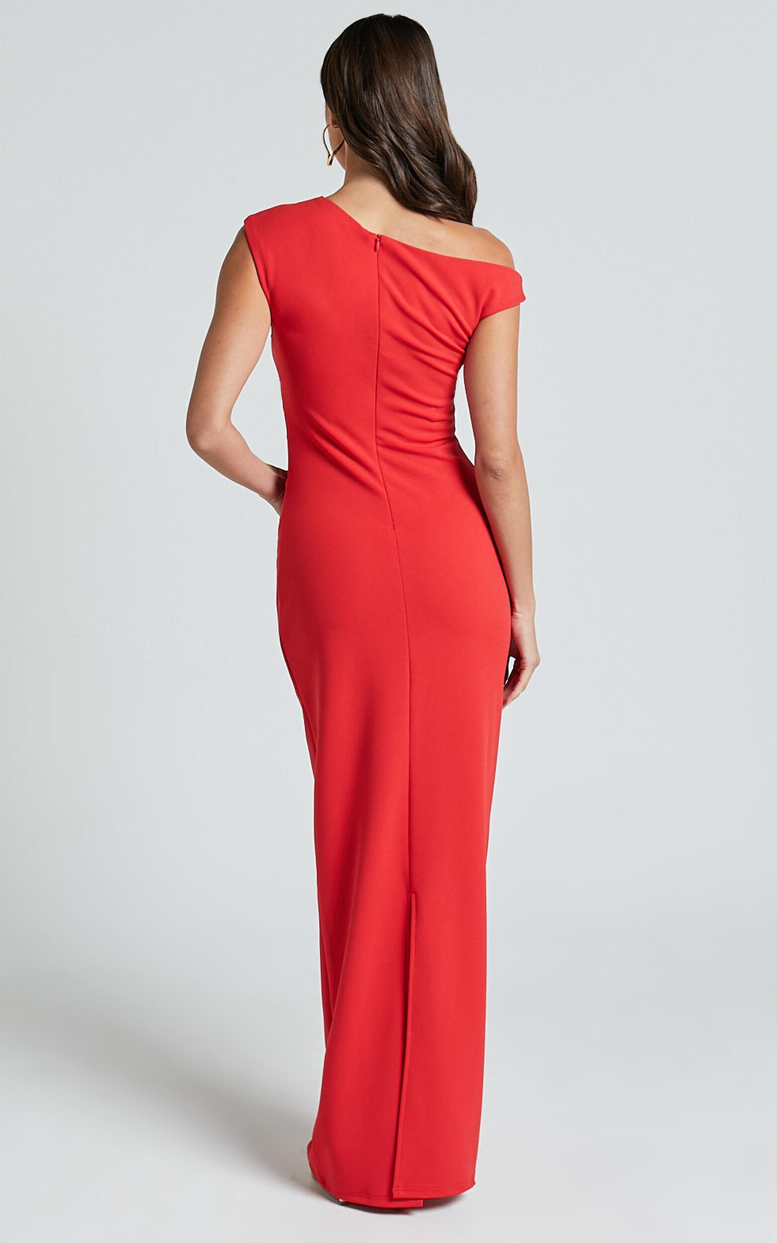 Genie Maxi Dress - Off The Shoulder Dress in Red Product Image