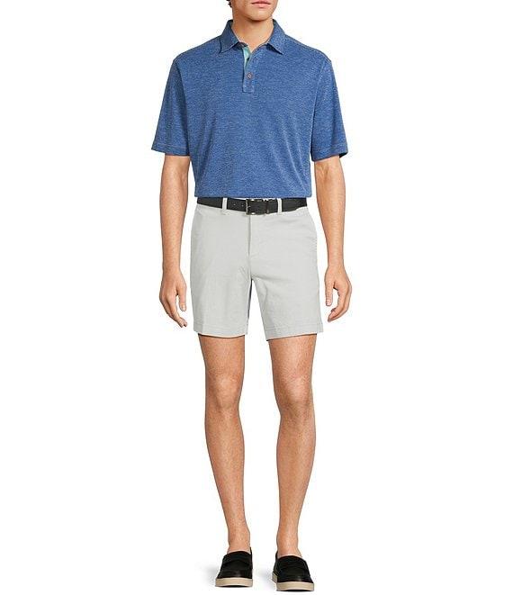 Roundtree & Yorke The Cloud Collection 7#double; Flat Front Washed Chino Shorts Product Image