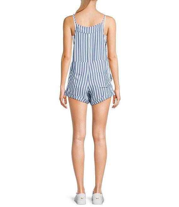 Angie Sleeveless Square Neck Striped Romper Product Image