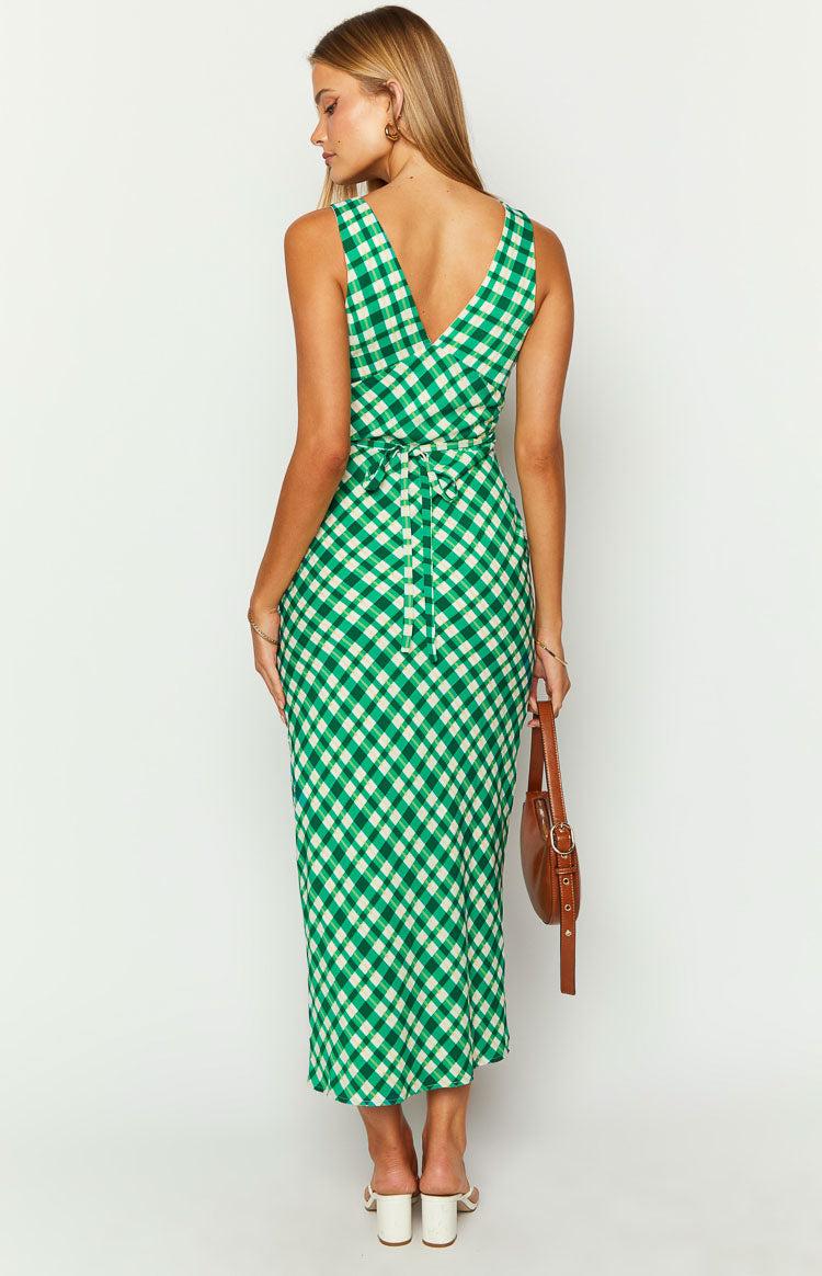 Verlaine Green Check Maxi Dress Product Image