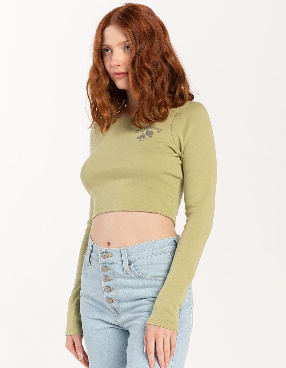 BILLABONG Tropic Breeze Fitted Crop Womens Long Sleeve Tee - ARMY Product Image