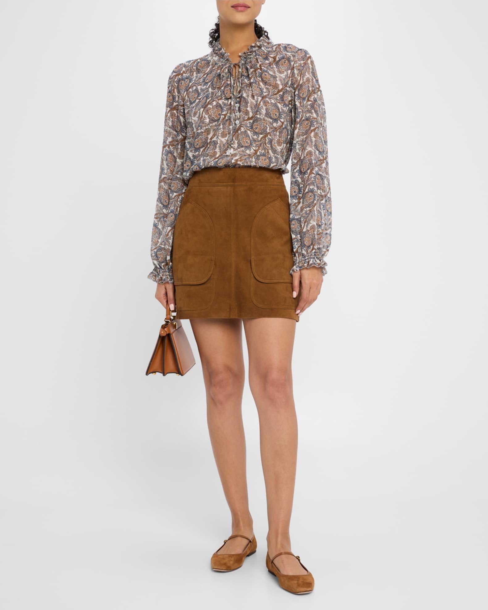 Norwood Suede Patch Pocket Mini Skirt Product Image
