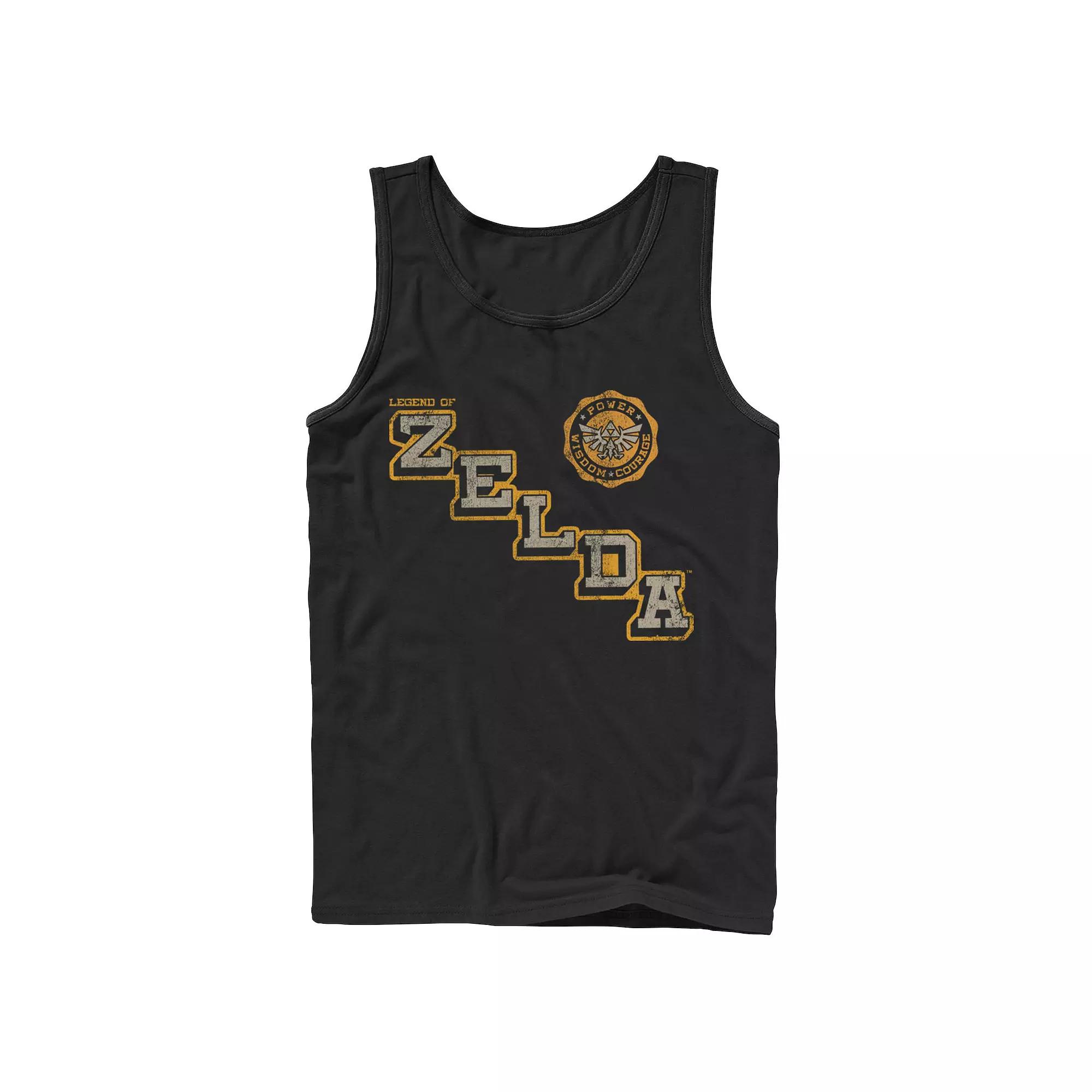 Men's The Legend Of Zelda Collegiate Style Logo Tank Top, Size: XL, Black Product Image