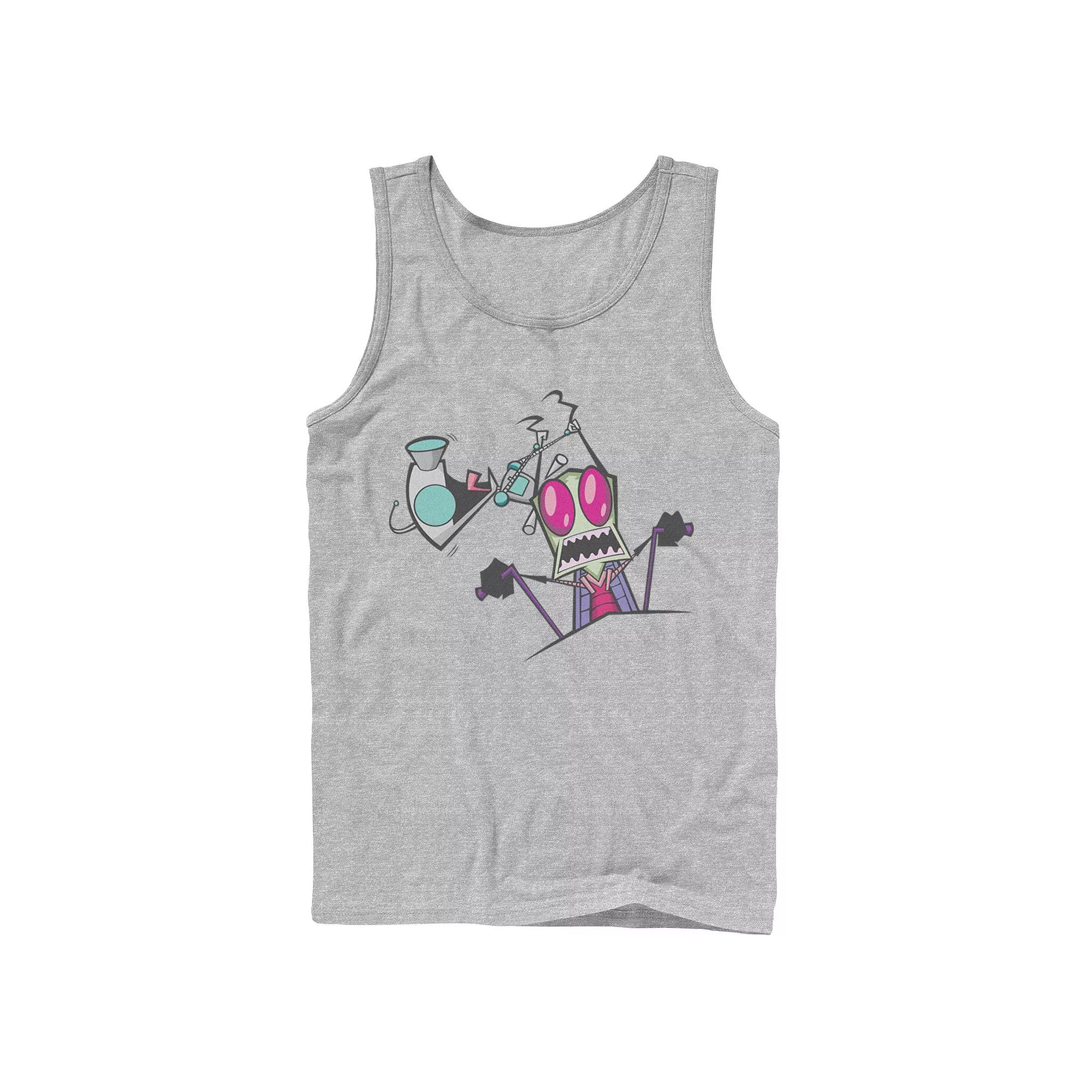 Men's Nickelodeon Invader Zim Gir Pulling Zim's Antennas Portrait Graphic Graphic Tank Top,  Product Image