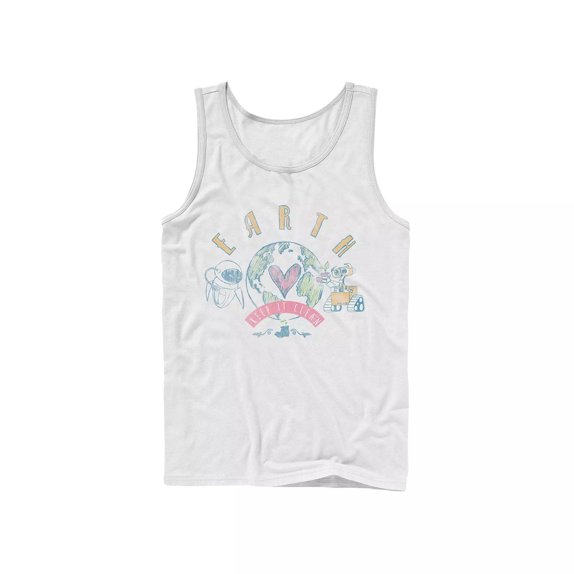 Men's Disney / Pixar Wall-E Eve Earth Keep It Clean Tank Top,  Product Image