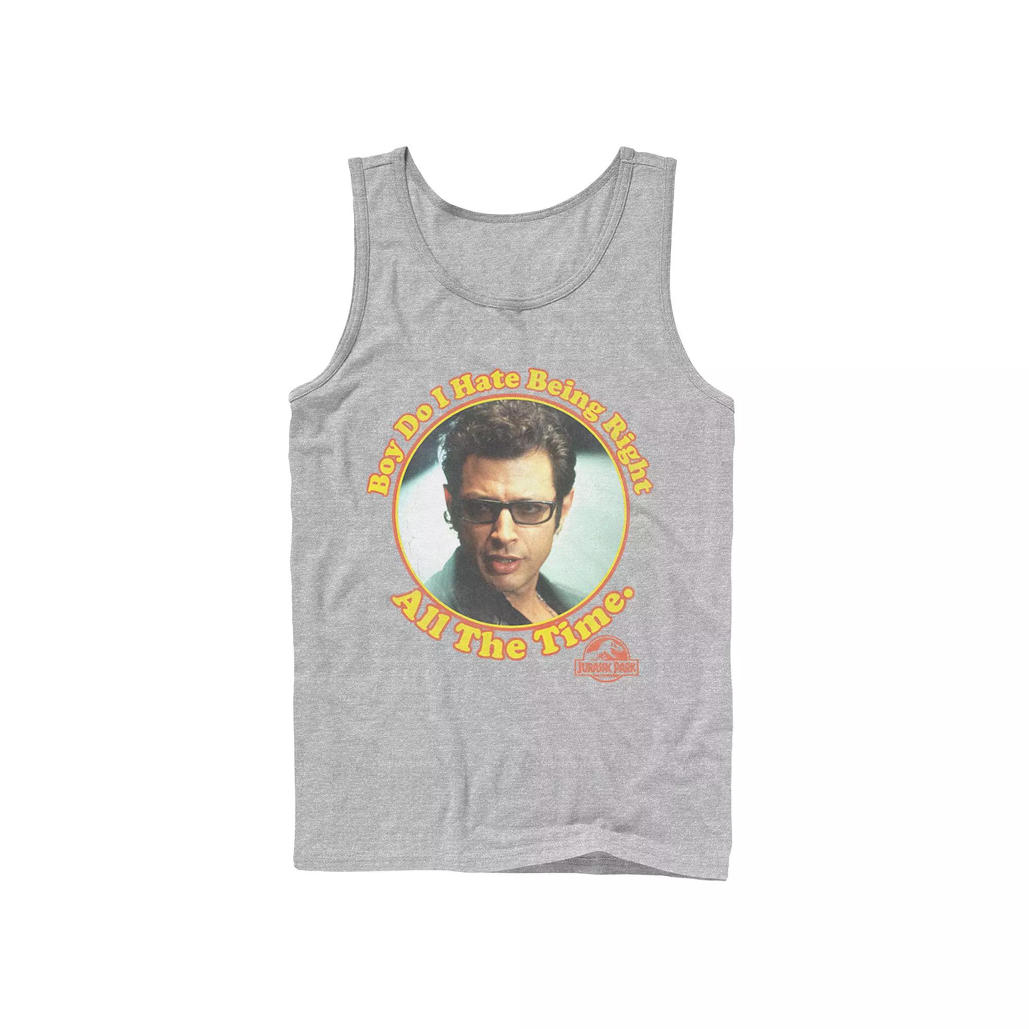Men's Jurassic Park Hate Being Right All The Time Tank Top,  Product Image