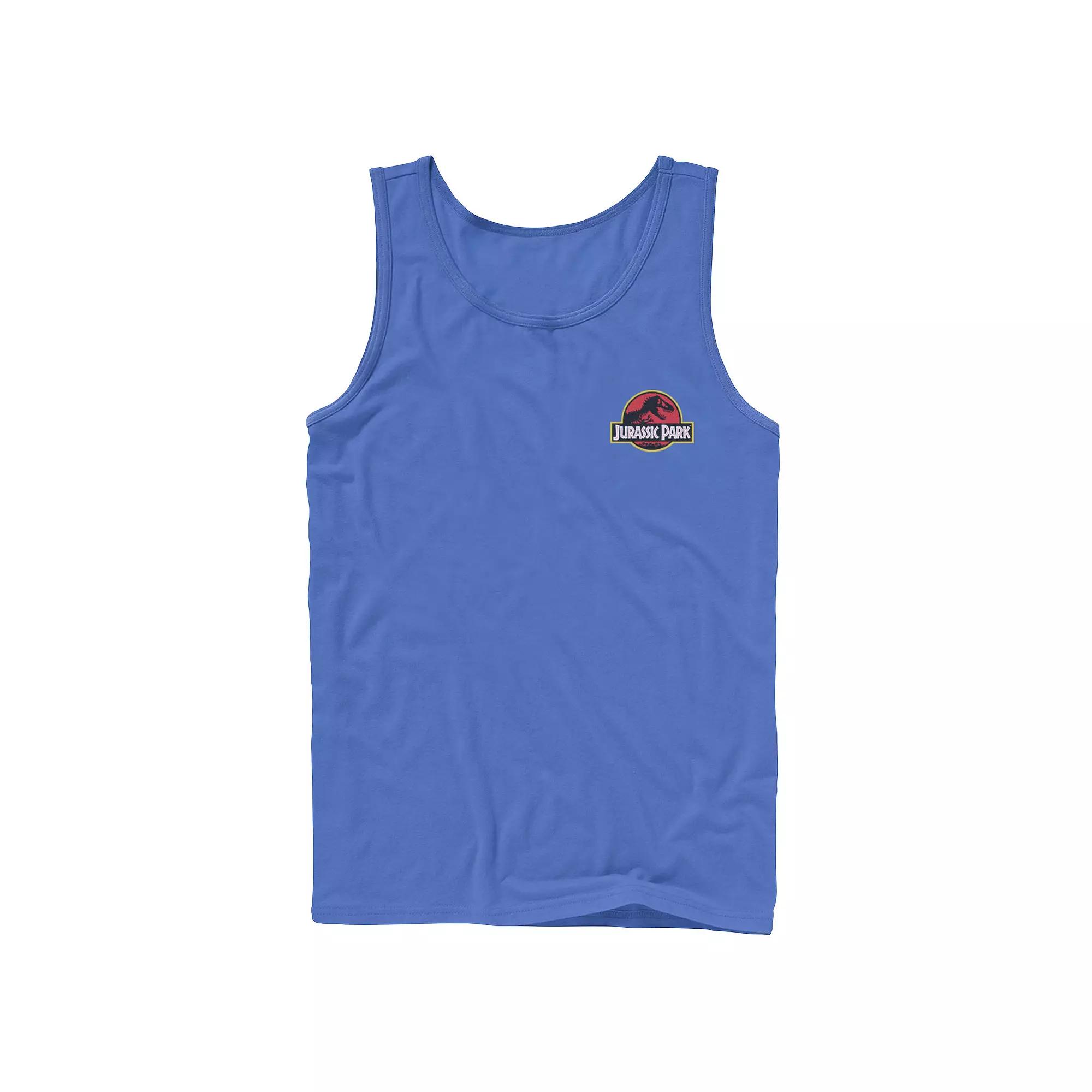 Mens Jurassic Park Logo Red & Yellow Pocket Tank Top, Men's,  Product Image