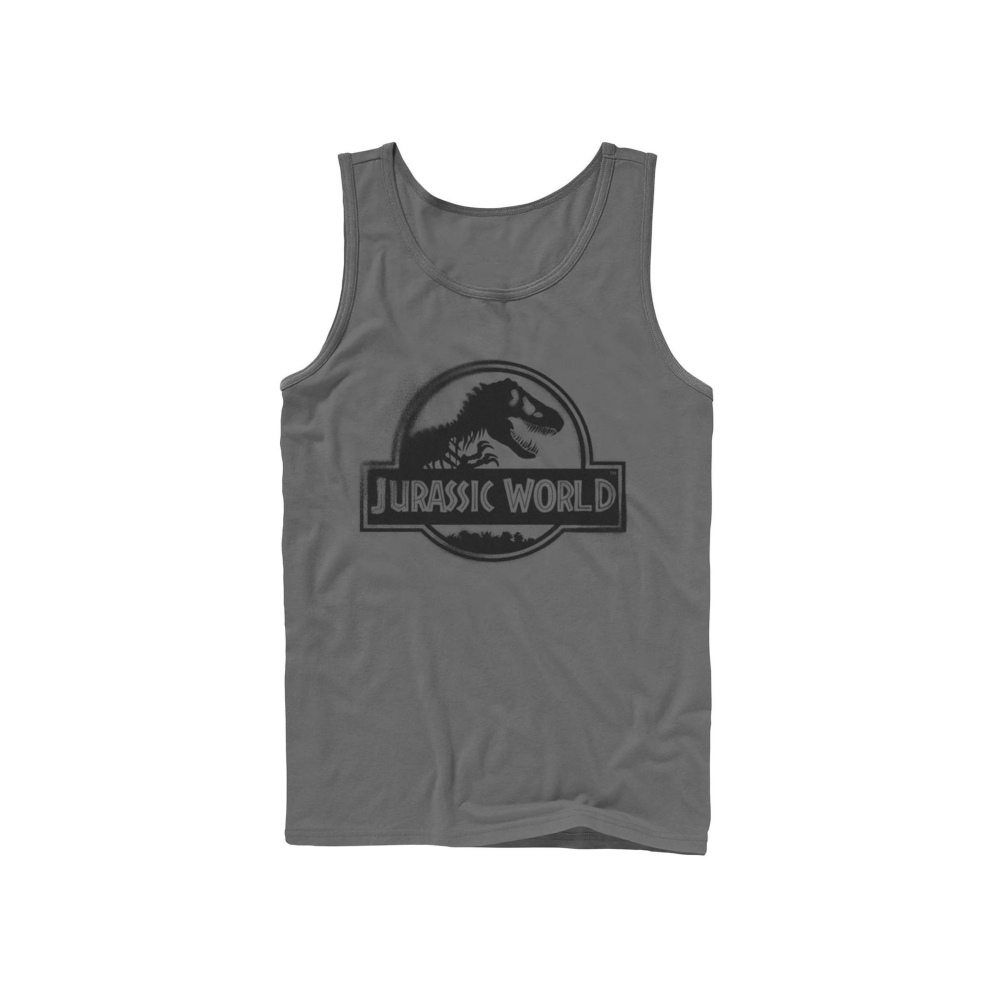 Men's Jurassic World Two Black Spray Paint Logo Tank Top,  Product Image