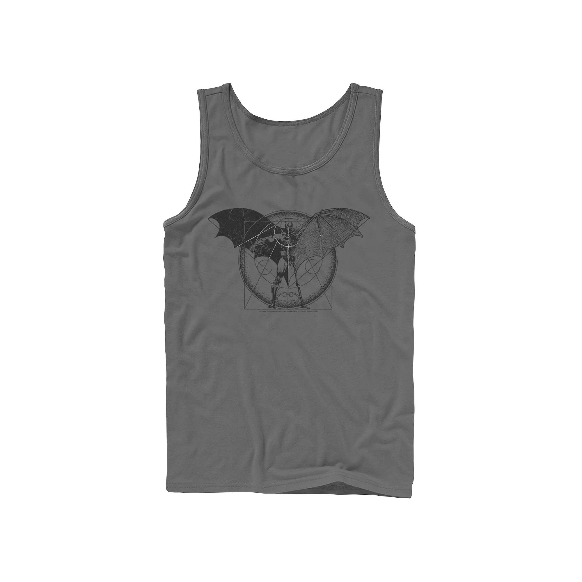 Men's DC Comics Batman Half Skeleton Sketched Poster Tank Top,  Product Image