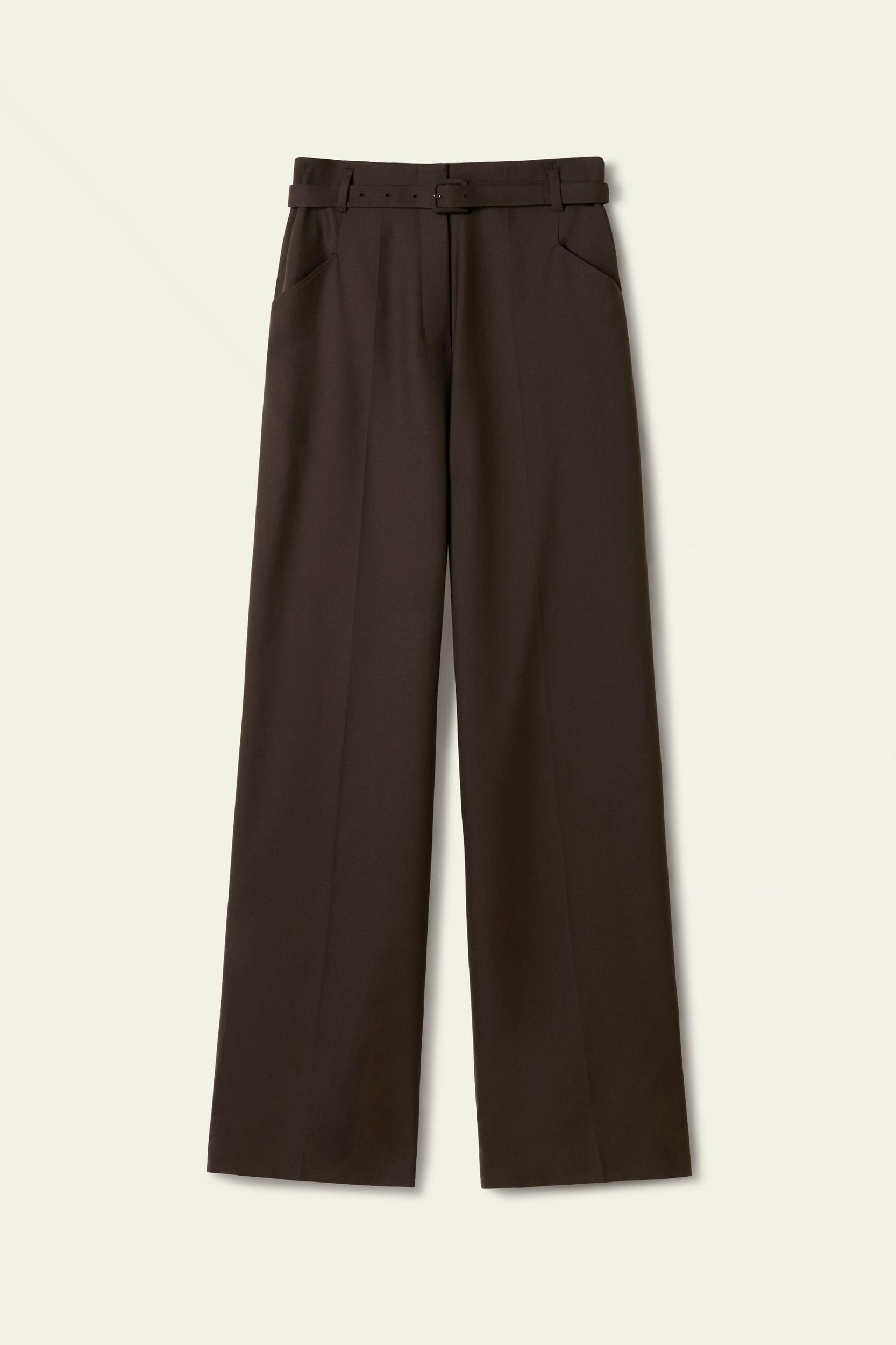Silk wool high-waisted wide-leg pant Product Image