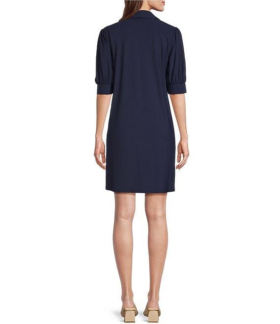 Jude Connally Emerson Jude Cloth Knit Point Collar Puffed Sleeve Shift Dress Product Image