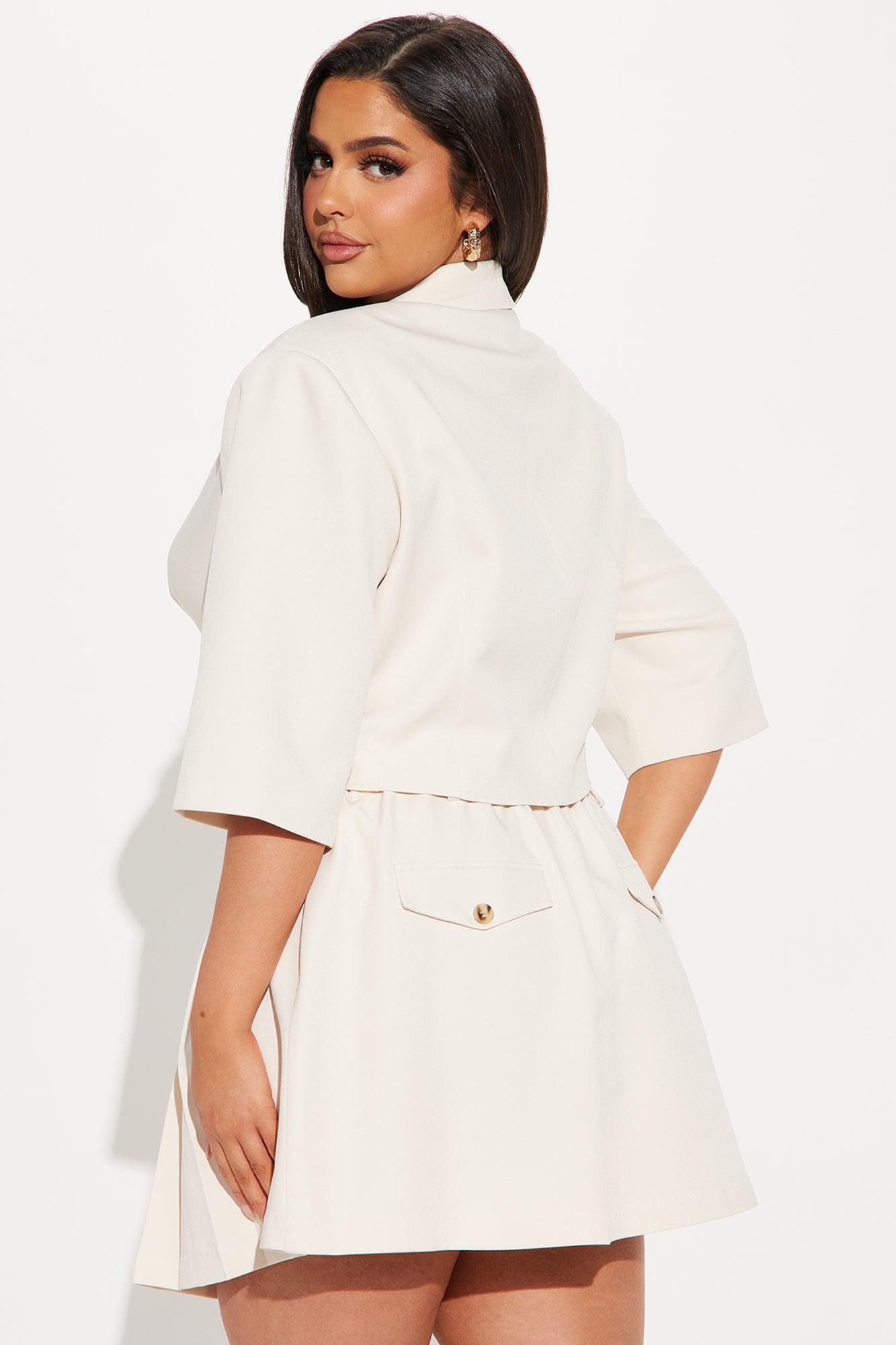 Chick in Command Skort Set - Cream Product Image