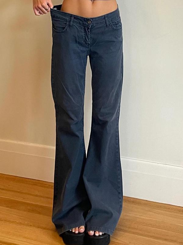 Versatile Loose Slimming Low-Waisted Flare Jeans Product Image