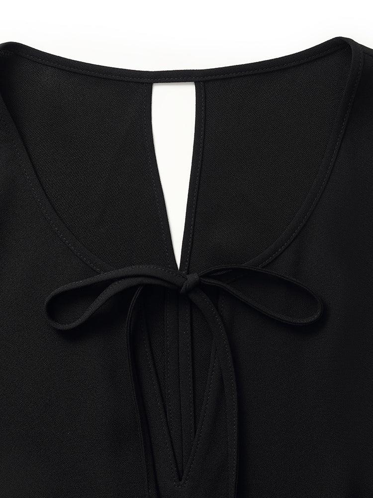 Acetate Gathered Waist Women Midi Dress Product Image