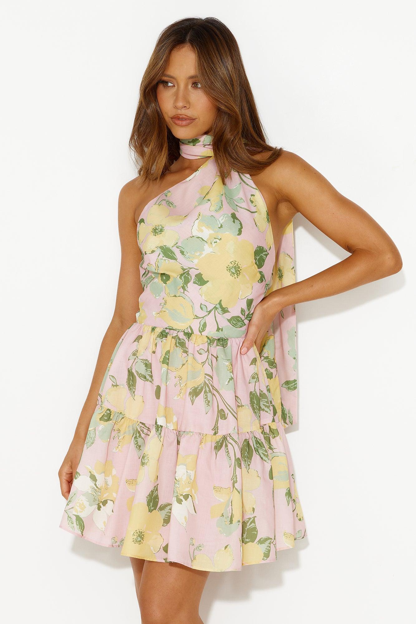 Exclusive Status Neck Wrap Mini Dress Pink Product Image