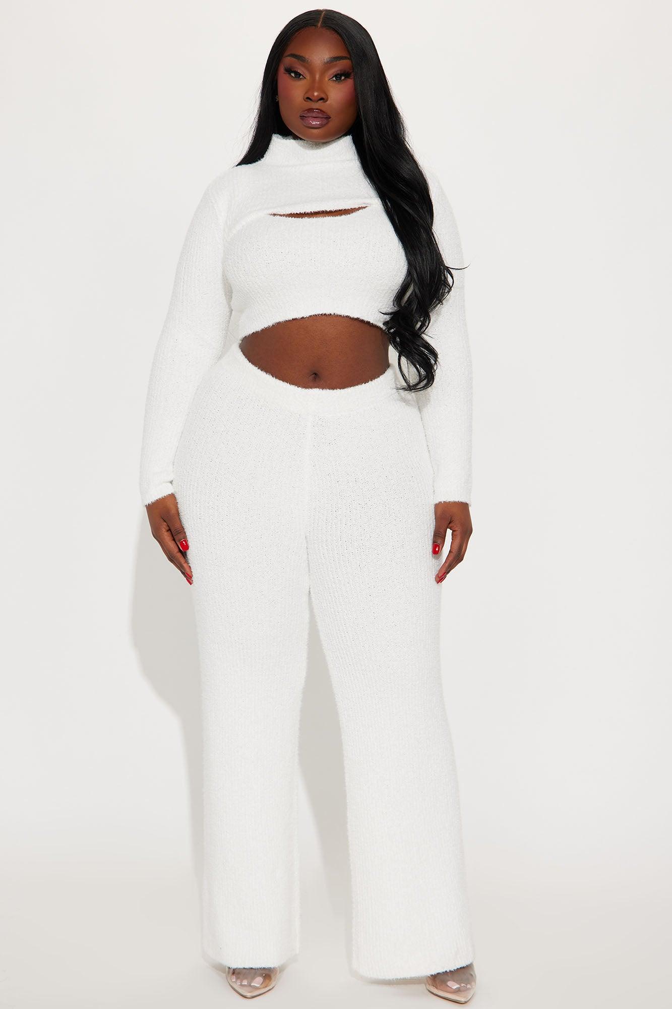 Feeling Cozy 3 Piece Pant Set - White Female Product Image